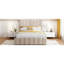 Lit plateforme tapissier double avec système de rangement hydraulique - beige-686889592-686889593