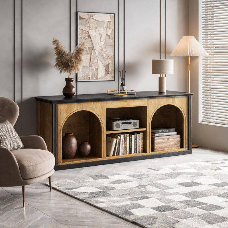 Tv Stand With Storage For 65 Inch Tv, Entertainment Center With Arched Shelves