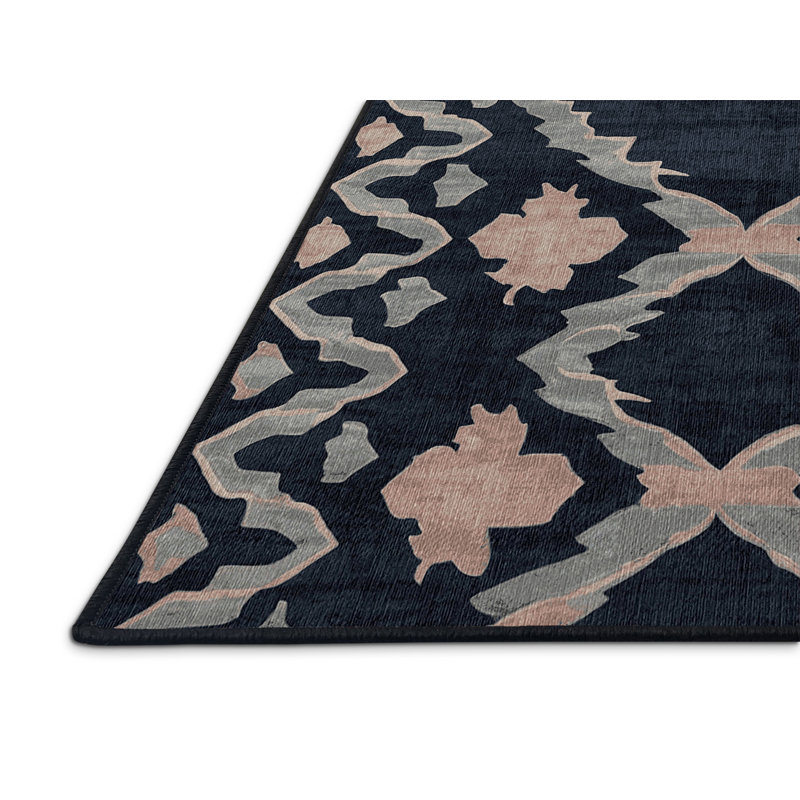 Machine Washable Gray Area Rug, Rectangle 5' x 7'