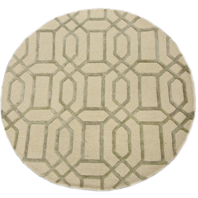 Vegas Geometric Hand Woven Area Rug, Round 200cm