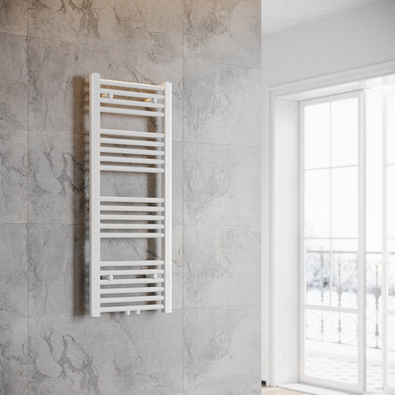 Ruthe Straight Towel Rail Heated Towel Rails, 100cm H x 40cm W x 7.5cm D, White