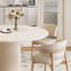 Table de salle à manger ronde de style crème et chaise-105343816-105343821-105343820