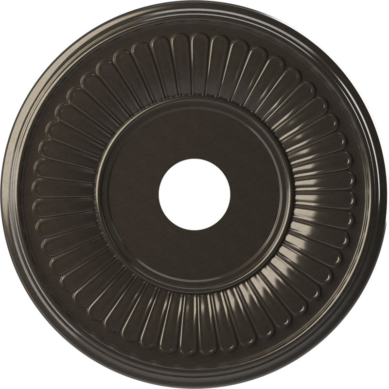 Berkshire Thermoformed PVC Ceiling Medallion, Metallic Charcoal, 22" H x 22" W x 1" D