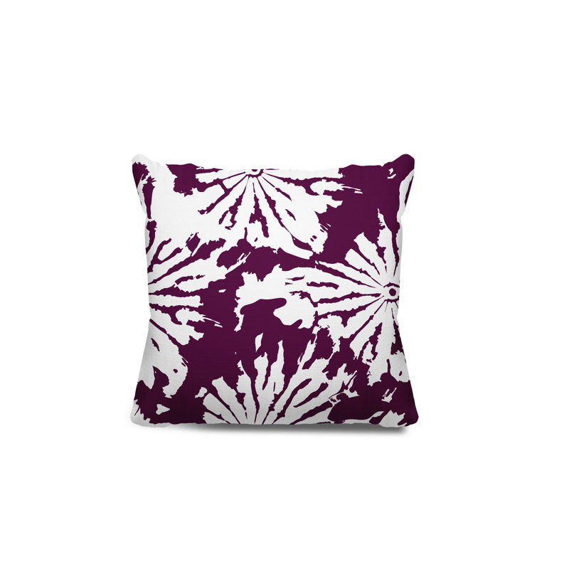 Coussin Cecil, H 19 po x l 19 po, Mauve/blanc