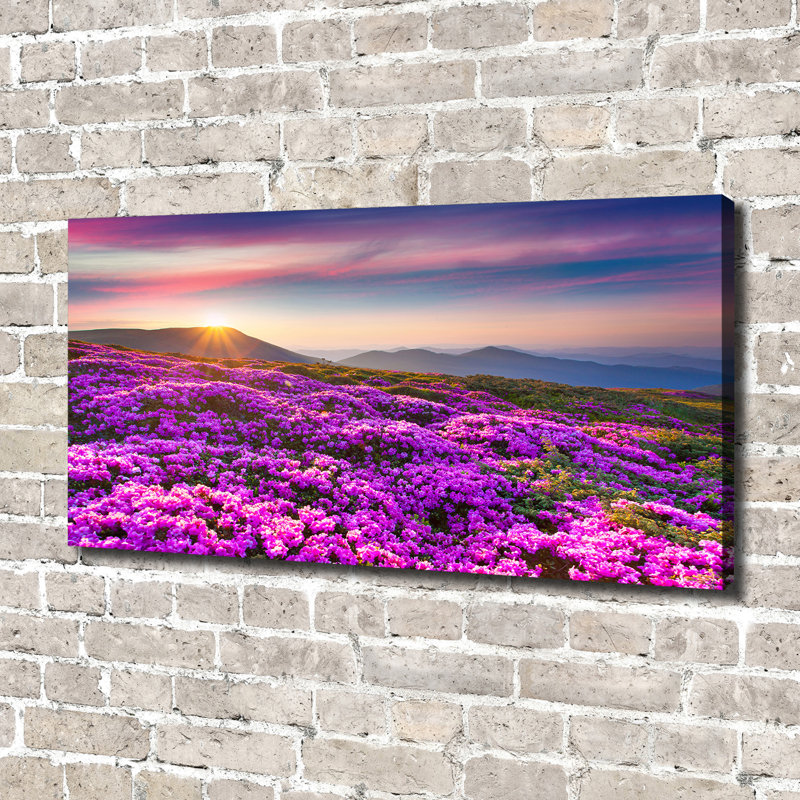 Flowers in the Mountains 1 Piece Wrapped Canvas Wall Art