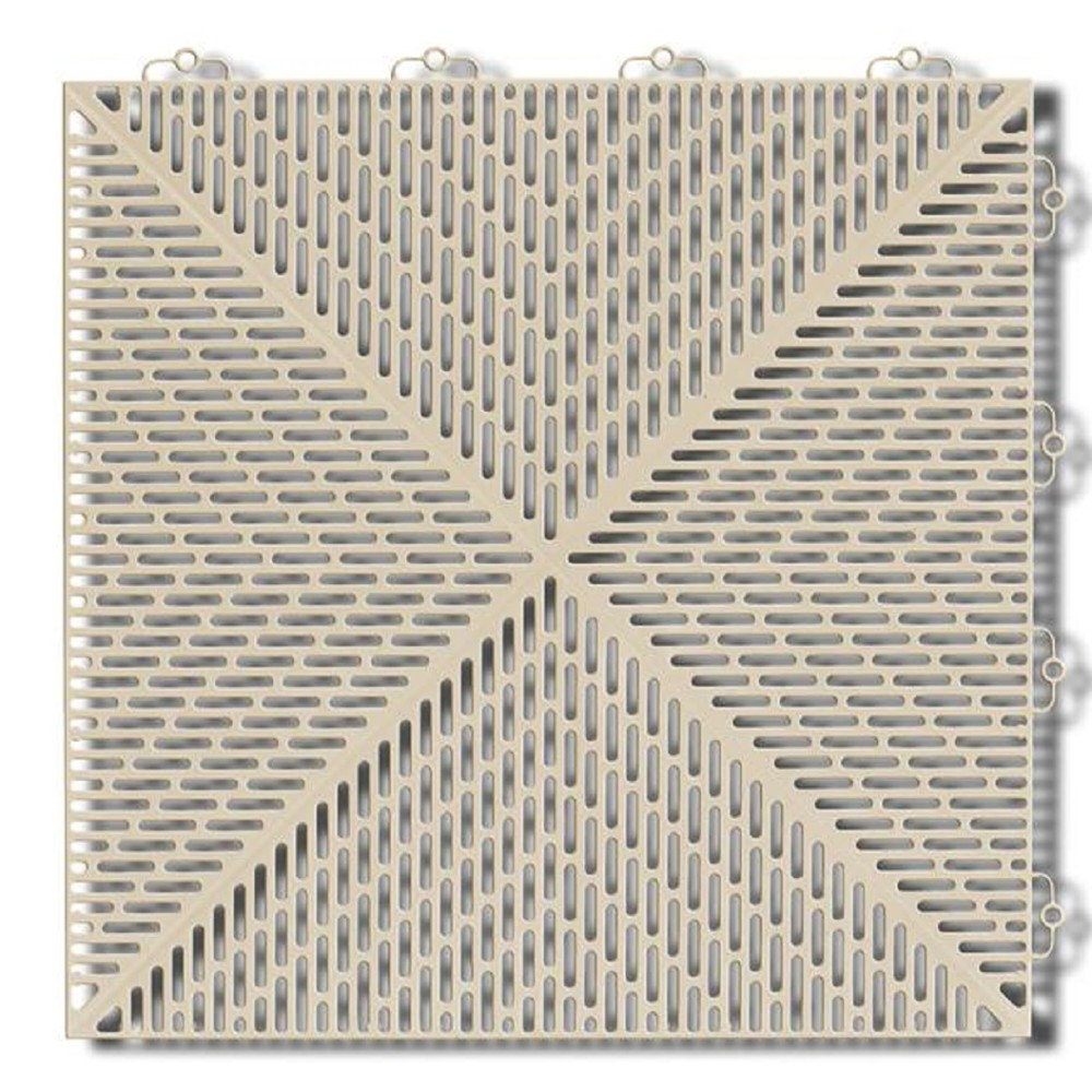 Bergo Soft Antimicrobial 14.88" x 14.88" Polyethylene Loose Lay/Snap in Tiles in Sand (Set of 35) Mats Inc.