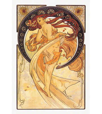 « danse goldenmucha », impression sur toile tendue