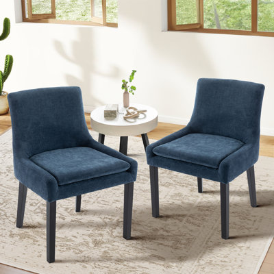 Demarrion Modern Extra-Wide Corduroy Upholstered Dining Side Chair – Solid Wood Frame, Ergonomic Full-Back Comfort