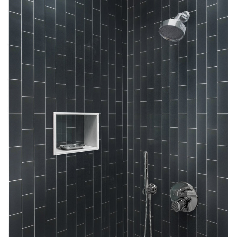 3"X 6" Matte Finished Glass Subway Tile, Dark Gray