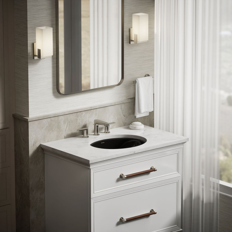 Caxton® Vitreous China Oval Undermount Bathroom Sink with Overflow, Black Black