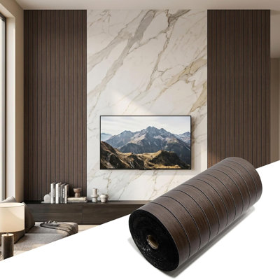 Rouleau de lambris flexible 118 po L x 47 po en grain de bois PET pour décoration murale intérieure