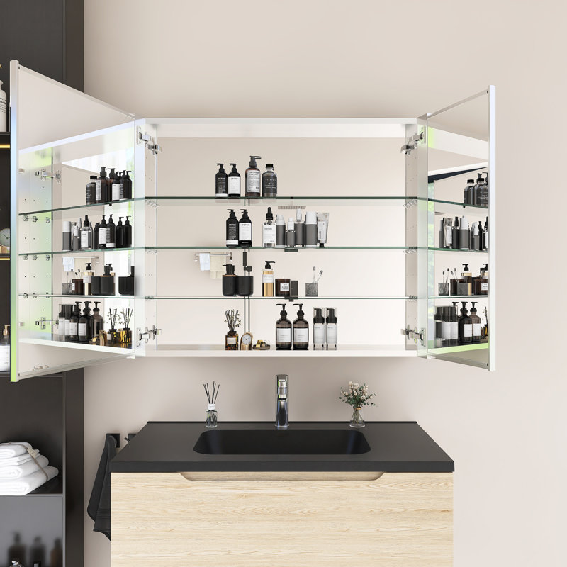 Pharmacie rectangulaire avec miroir, H 30 po x l 36 po x P 4,81 po