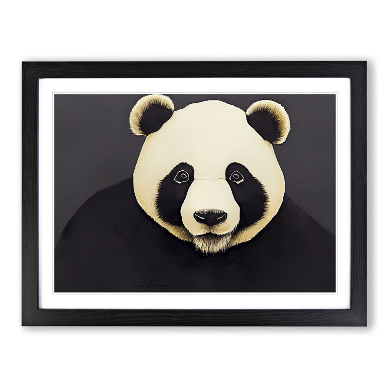 Stunning Panda - Single Picture Frame Print, Black, 46cm H x 64cm W x 2cm D