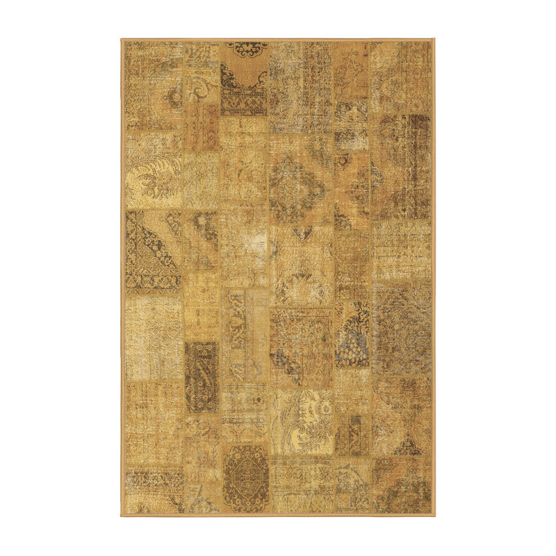 Washable Patchwork Indoor Rug, Rectangle 3' x 5'
