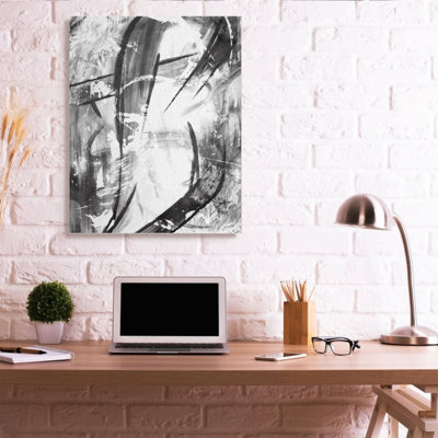 «Dramatic Abstract Lines Black and White Design» par Onrei - impression d'art graphique
