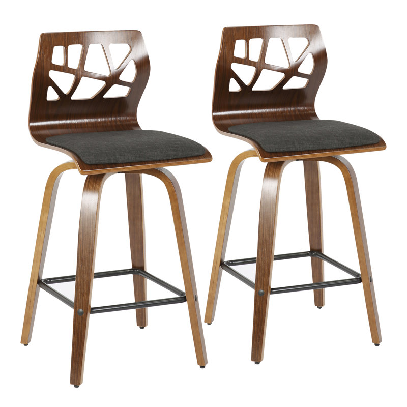 Allenhurst Swivel Upholstered Counter Stool, Charcoal