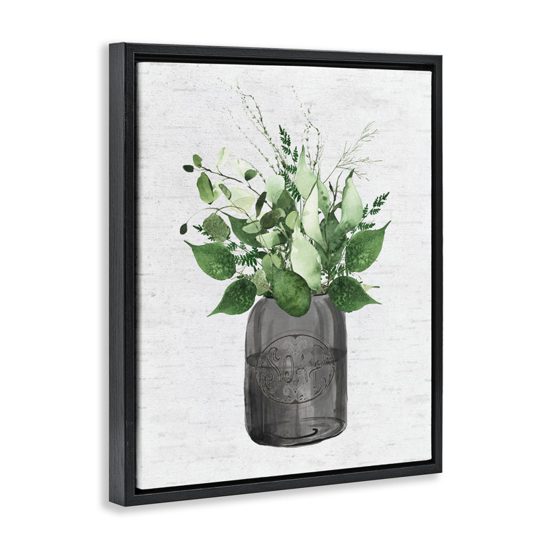 Cadre flottant rétro avec pots à savon, design par lettré et doublé, H 21 po x l 17 po, Cadre flottant noir de jais