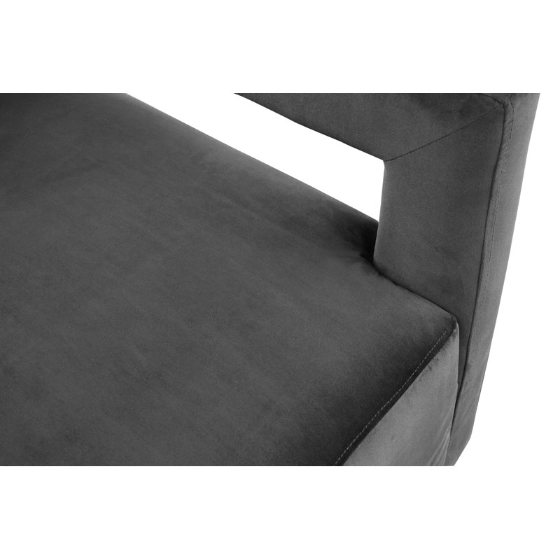 Fauteuil demi-tonneau en velours Jocoby, Velours gris