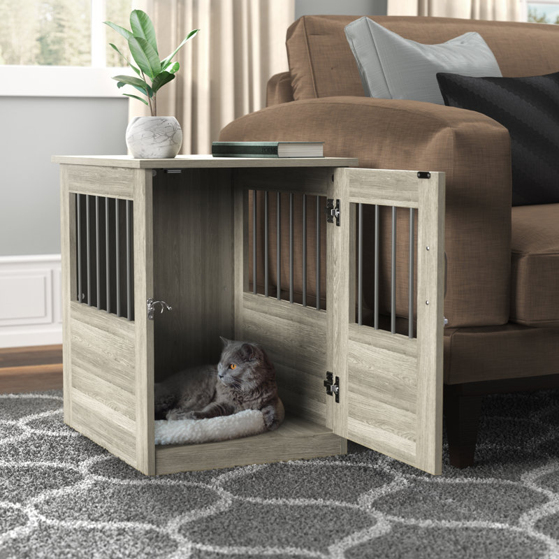 ClosetMaid End Table and Pet Crate, 24" H x 18" W x 23" D, Gray