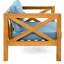 Fauteuils club d'extérieur en bois avec coussins en tissu imperméables bleus, conversation, convient pour une utilisation dans le jardin Conception ergonomique confortable