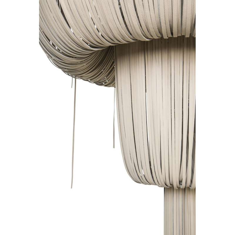 Leather Fringe Chandelier, 98" H x 48" W x 48" D, 7