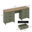 Limestone Wide 6 Drawer Dressing Table-1093078400