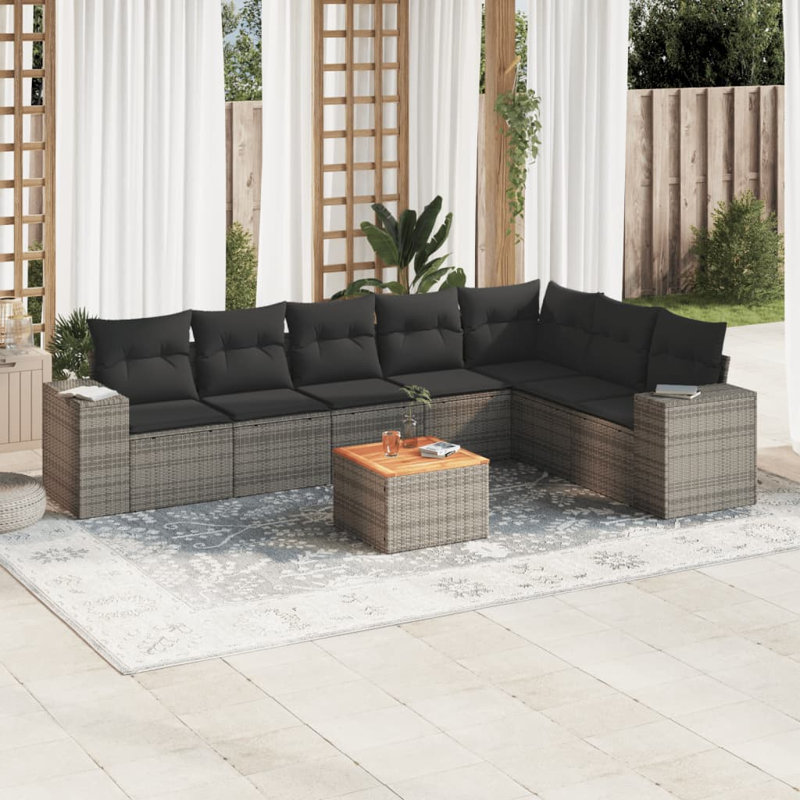 Ensemble de canapé modulaire en rotin PE 8 pièces Vidaxl