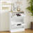HOMCOM Slim Shoe Cabinet For Entryway, Modern Hidden Storage With 2 Flip Drawers And Adjustable Shelves, White