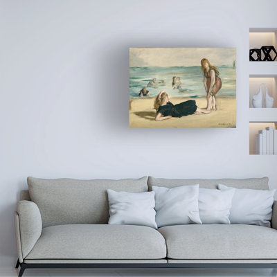 Edouard Manet On The Beach, C.1868 Canvas Art