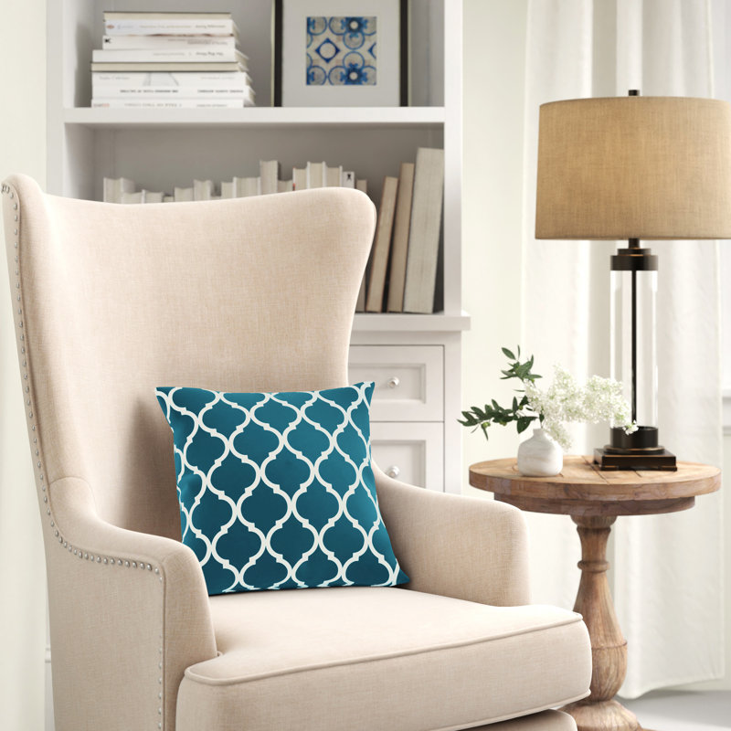 Housse et insert de coussin Louis Square, H 26 po x l 26 po x P 1 po, Bleu sarcelle