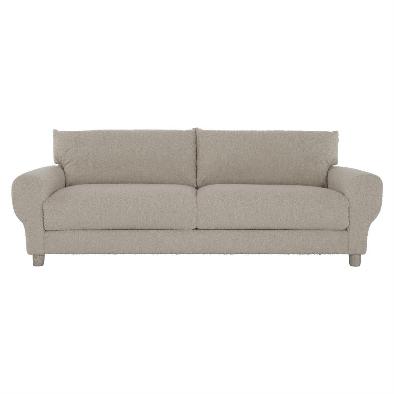 Peyton 91" Round Arm Sofa, White/Cream/Grey Boucle 1125-021
