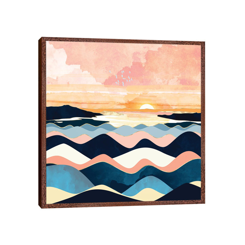Autumn Ocean - Print on Canvas, 45.72 cm H x 45.72 cm W, Classic Brown Wood Framed