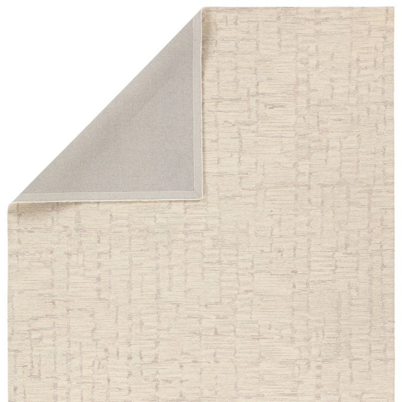 Orren Ellis Herculean Handmade Striped Taupe/Cream Area Rug, Rectangle 9' x 12'
