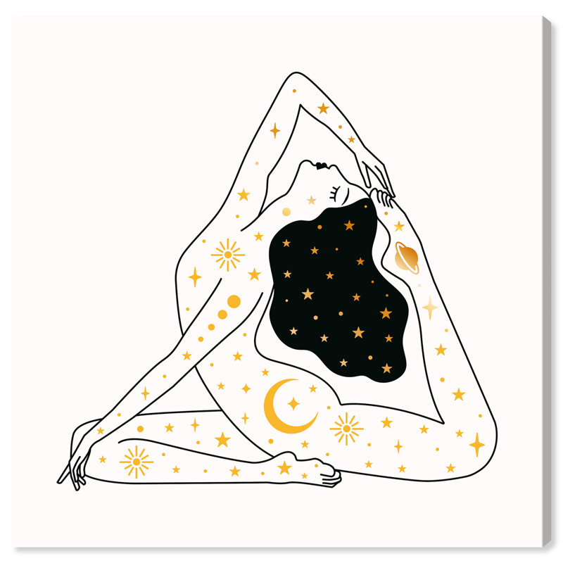 Reproduction d'art sur toile noir, H 12 po x l 12 po x P 0,8 po