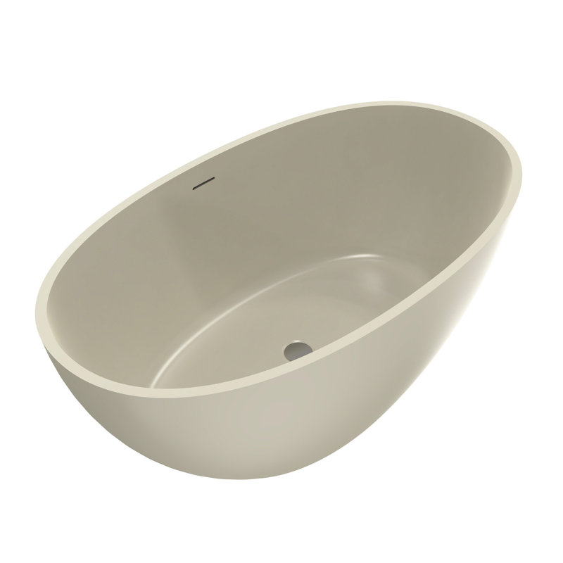 55*30.7*22 Inch Freestanding Bathtub, Matte Surface, Ergonomic Design, Suitable For Medium Hotel Bathrooms 55 Bathtub With Solid Surface And Texture, Oval Shape,