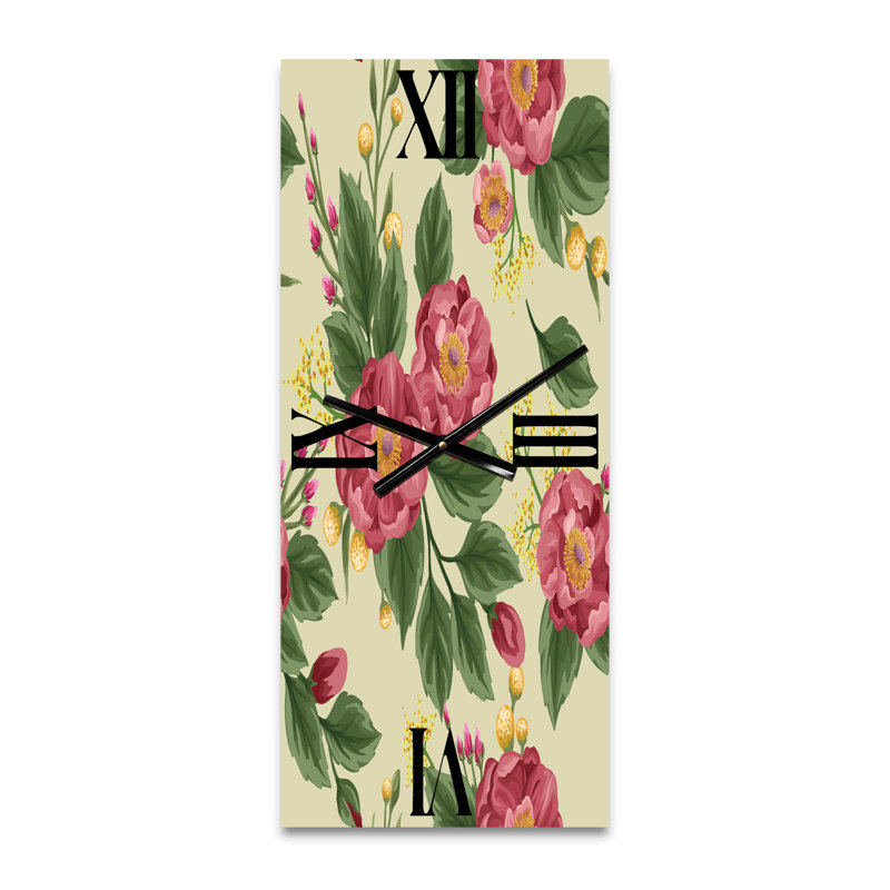 Horloge murale rétro pivoines et petits pois, Petit