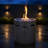  22 Inch Outdoor Propane Fire Pit Column, 50000 BTU Round Black Metal Fire Pit Table with Fire Glass, Lid and Rain Cover for Patio Backyard