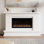 Ensemble de cheminée Modern Ember Patton blanc 162,5 cm (L) x 106,7 cm (H) avec foyer électrique de 106,7 cm - 5 couleurs de flamme, 10 couleurs de lit de braises, ensemble de bûches et de braises en cristal | Compatible Alexa/Wi-Fi