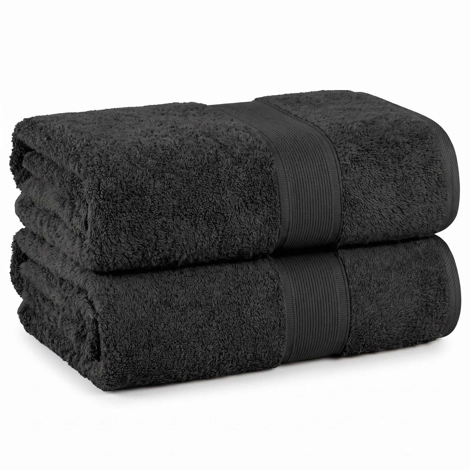 Organic Cotton Towel Set, Black, 2 Bath Towel Set