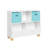 RiverRidge Kids Catch-All Playroom 35in Toy Storage Organizer with 3 Cubbies and 2 Storage Compartments - White with 2 Fabric Bins-817503041