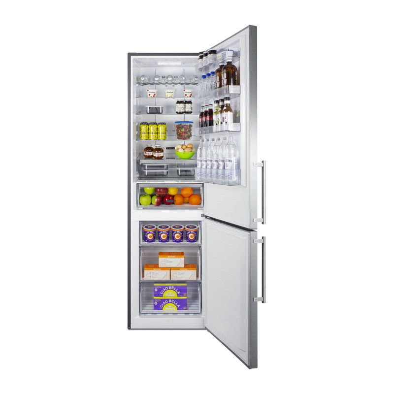 Summit Appliance 24" 11.7 Cubic Feet Energy Star Bottom Freezer Refrigerator, Right Handed