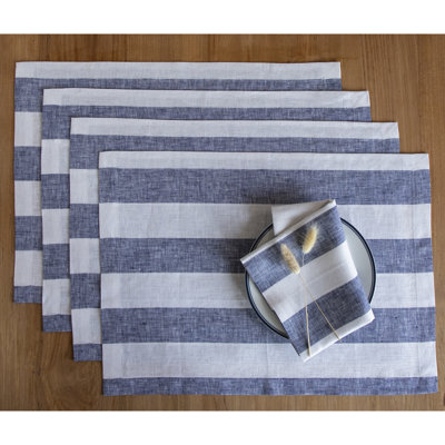 Cabana Stripe - 100% Pure Linen Placemats