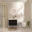 Meuble-lavabo mural haut de gamme à panneau de particules noir mat de qualité supérieure pour des espaces sophistiqués et silencieux