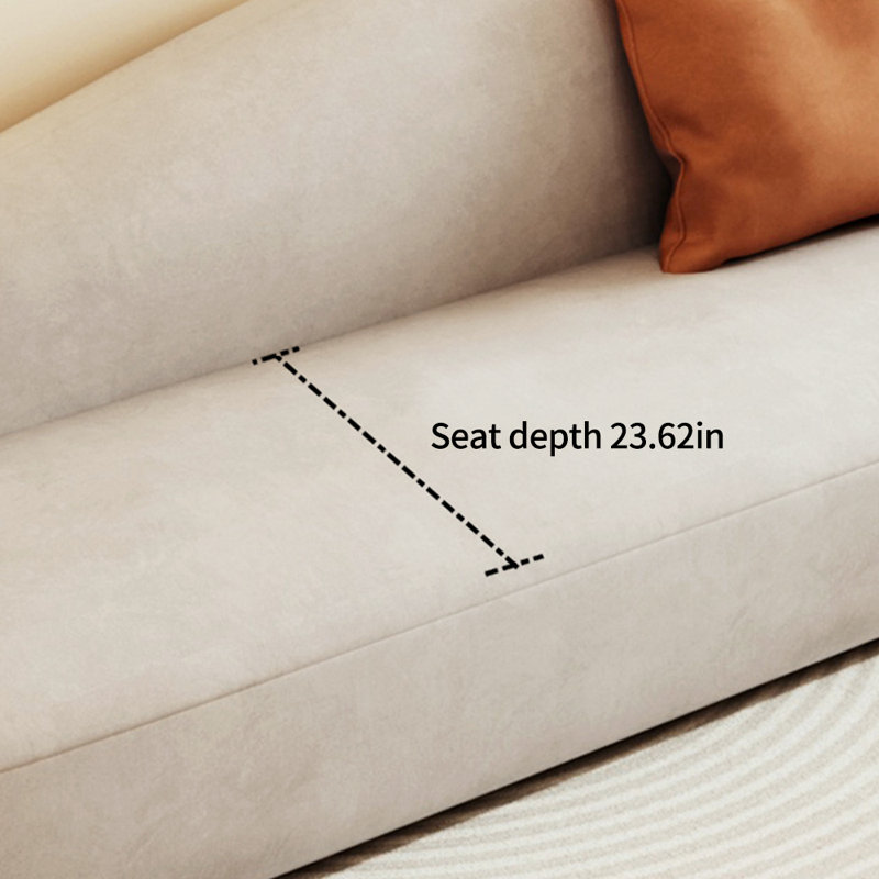Chaise longue simple en tissu résistant à l'usure, Accoudoir à gauche (vu de face), Beige gris