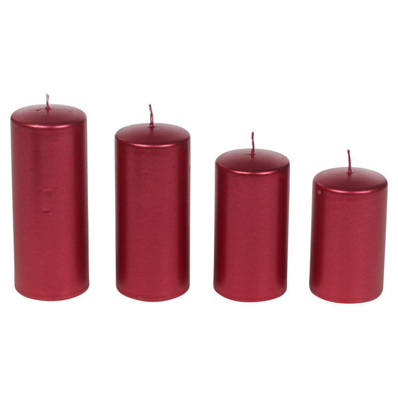 Antoin Unscented Flameless Pillar Candle with Wax Holder, Red