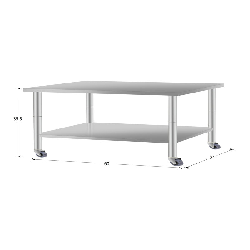 Table de travail commerciale, H 35,50 po x L 60 po x l 24 po 