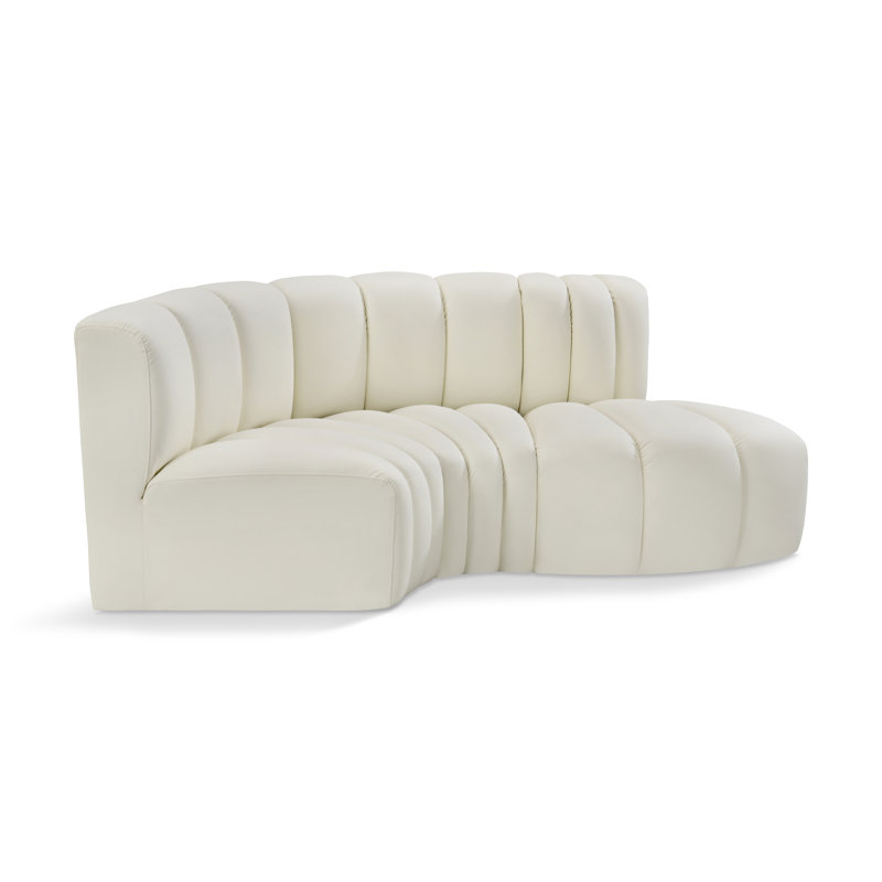 Canapé en cuir 70 po Hollyn, Cuir crème végétalien