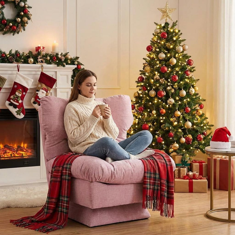Upholstered Swivel Side Chair, Pink