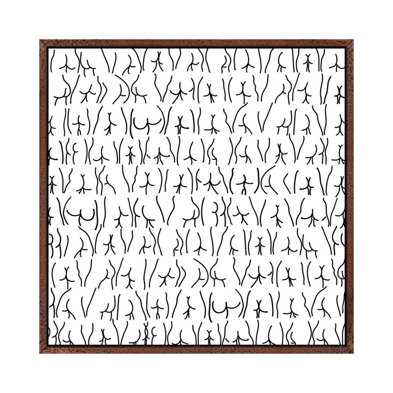 Ink Butts by Notsniw Art - Painting on Canvas, Classic Brown Wood Framed, 93.98cm H x 93.98cm W x 3.81cm D