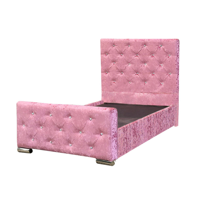 Rafaela Standard Bed Frame with Storage Included, No Mattress Required, Pink